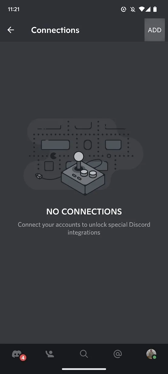 Ảnh chụp màn hình ứng dụng Discord hiển thị các ứng dụng đã kết nối