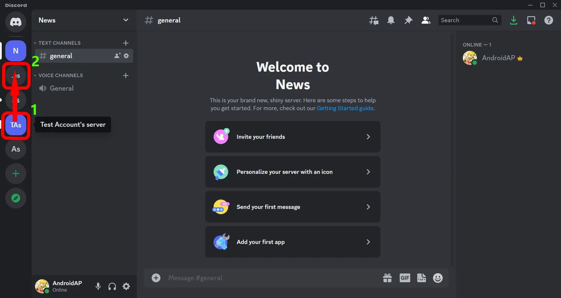 Cách kéo thả hai server Discord trên máy tính để nhóm vào thư mục