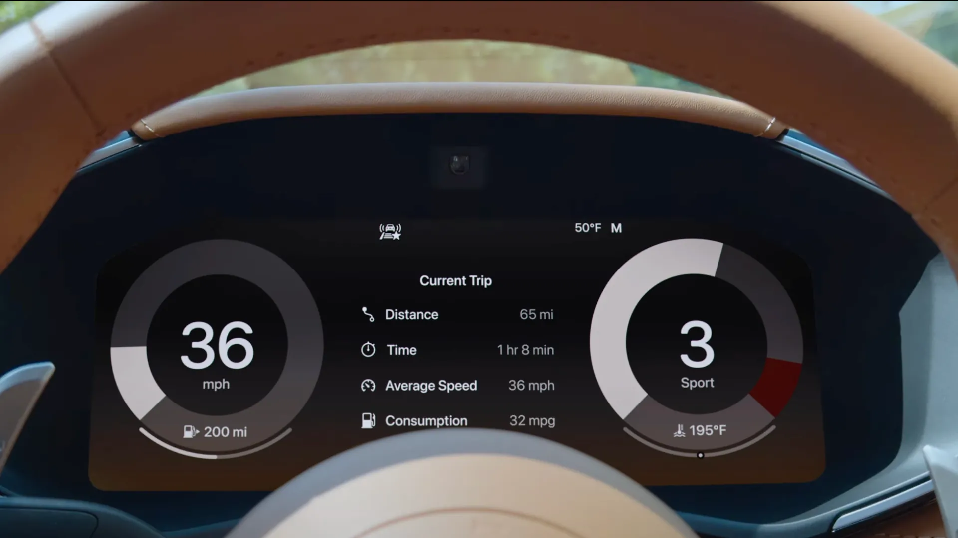 CarPlay Ultra hiển thị thông tin trên màn hình cụm đồng hồ lái của ô tô