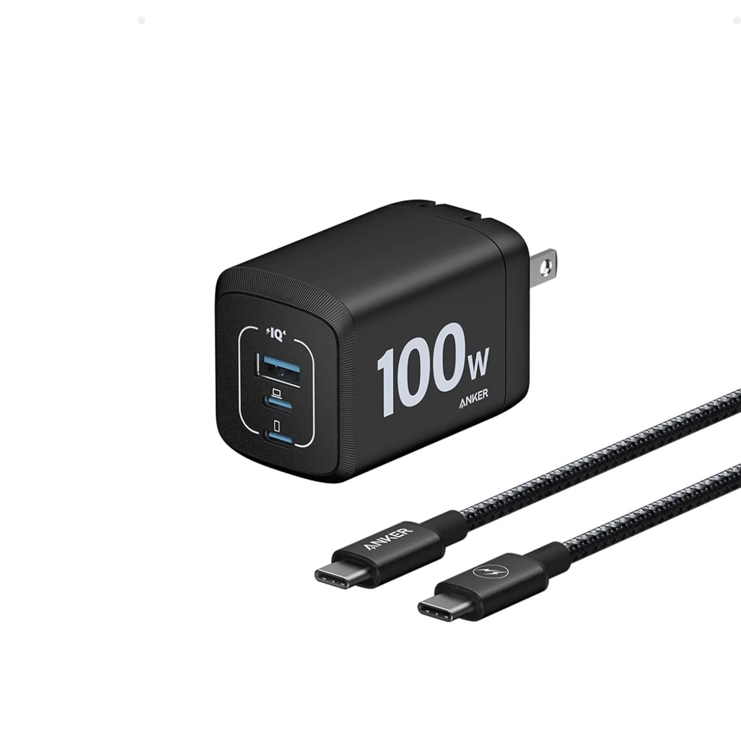 Củ sạc Anker Prime 100W USB-C màu đen cùng thông tin ưu đãi giá 50 USD