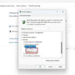 Giao diện cài đặt mức pin yếu trong Tùy chọn nguồn của Windows 11