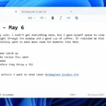 Giao diện Notepad hiển thị văn bản được định dạng bằng Markdown với thanh công cụ mới