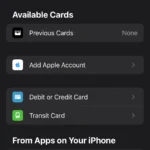 Giao diện ứng dụng Apple Wallet hiển thị tùy chọn thêm thẻ và vật phẩm.