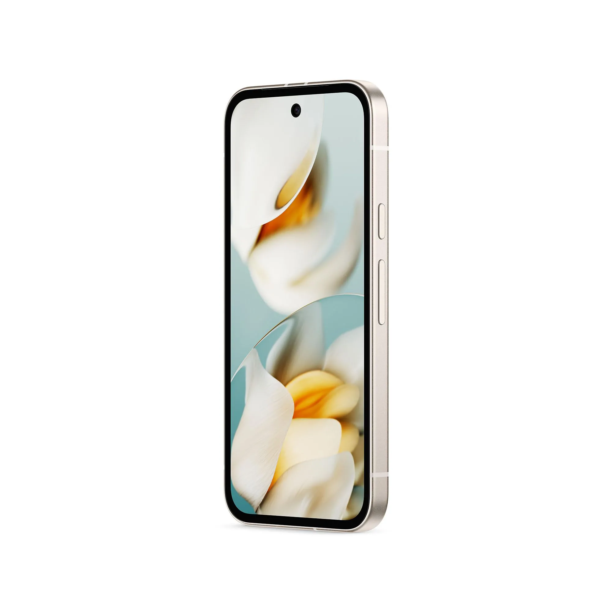 Google Pixel 9a màu Sứ trắng, nhìn trực diện mặt trước