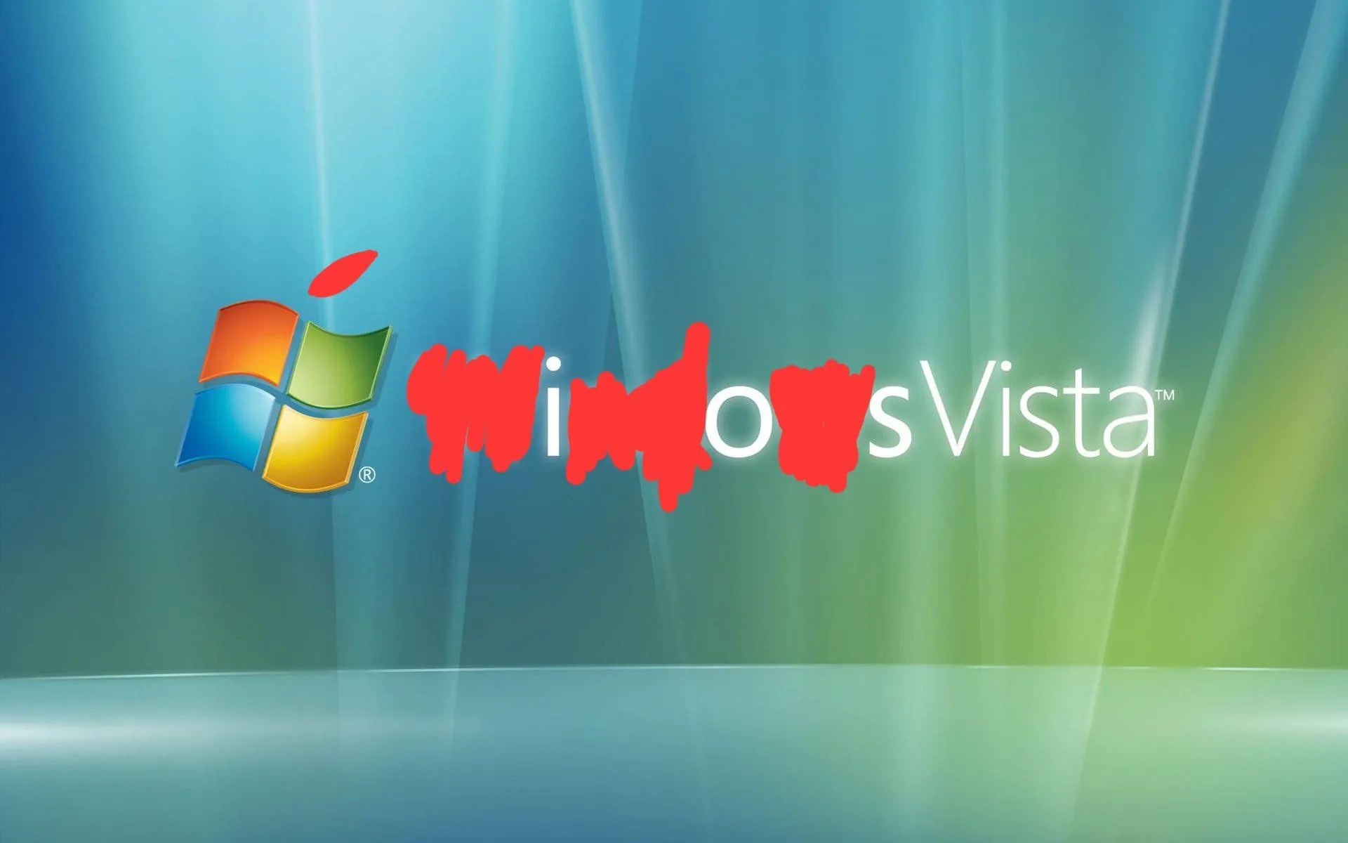 Hình ảnh meme so sánh giao diện iOS với Windows Vista/Aero Glass