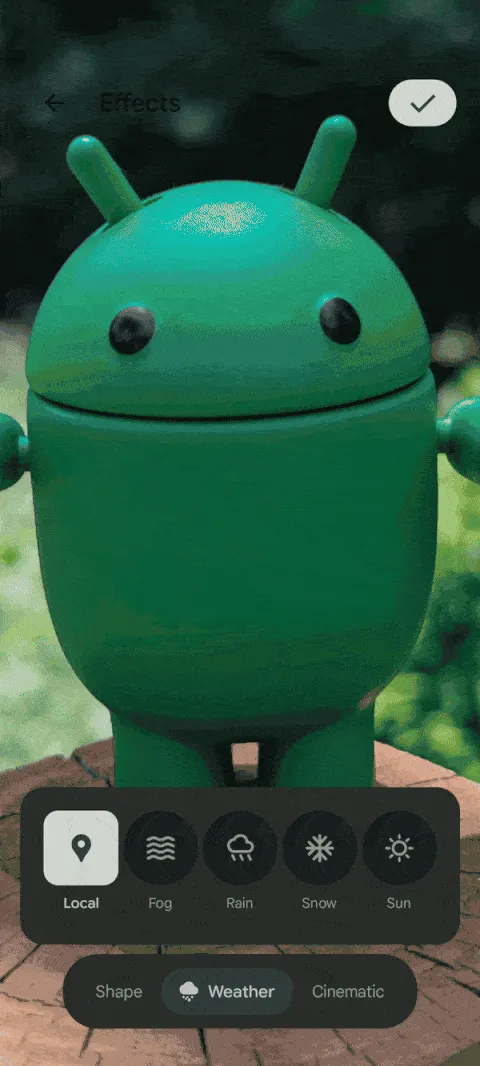 Hoạt ảnh hiệu ứng thời tiết trên màn hình khóa Android 16 QPR1