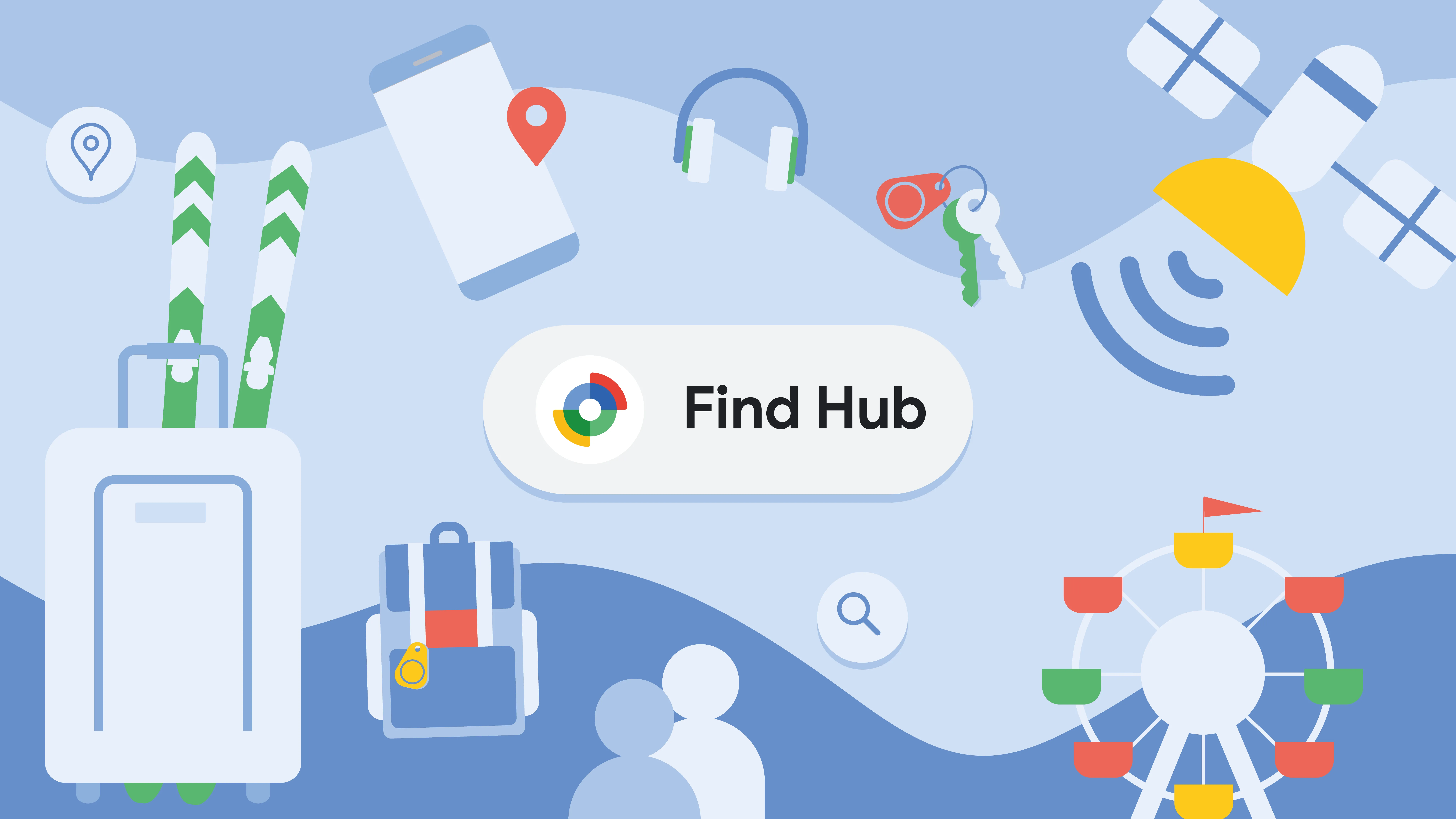 Logo và giao diện mới của Google Find Hub, ứng dụng tìm thiết bị Android