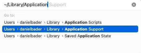 Lối tắt thư mục Library Application Support trên Mac