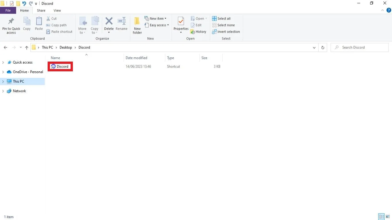 Tìm và nhấp vào biểu tượng Discord để mở ứng dụng trên Windows