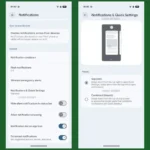 Tùy chọn 'Separate' và 'Combined' cho giao diện Thông báo & Quick Settings trong cài đặt Android