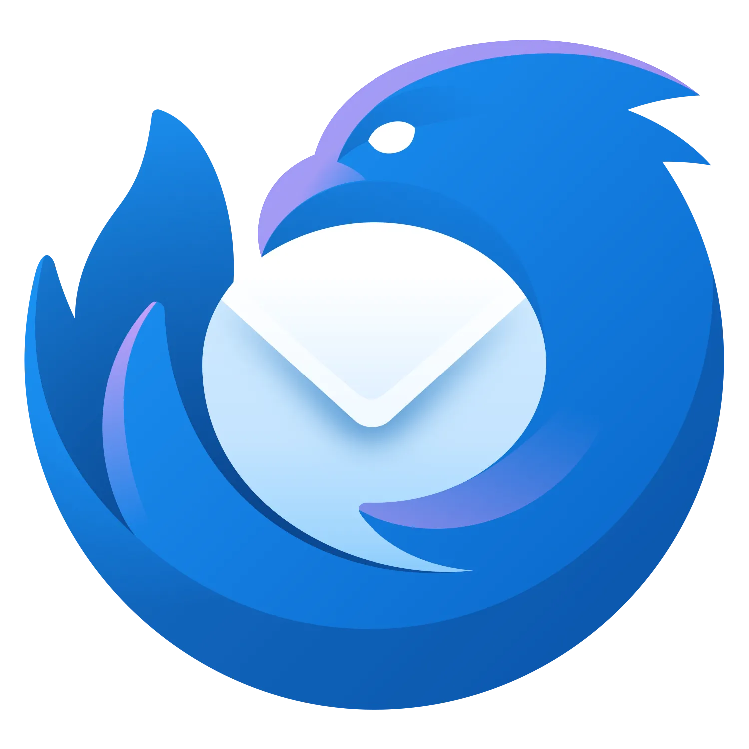 Biểu tượng Thunderbird 2023 với thiết kế phẳng và hiện đại