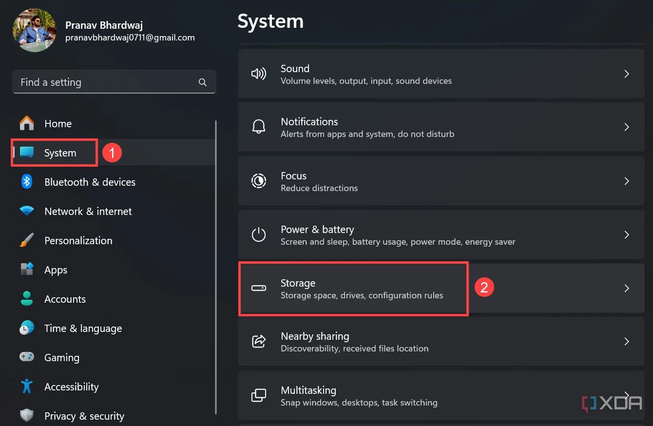Cài đặt Lưu trữ (Storage) trong ứng dụng Cài đặt Windows