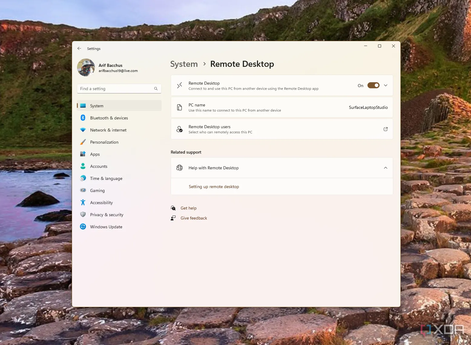 Cài đặt Remote Desktop trong Windows 11, nơi bật tính năng và xem tên máy tính
