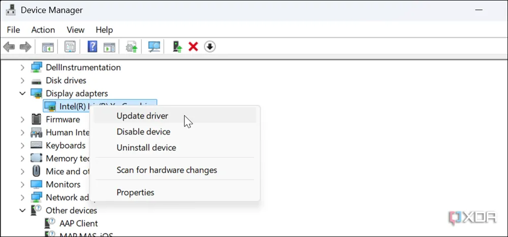 Cập nhật driver thiết bị từ Device Manager trên Windows