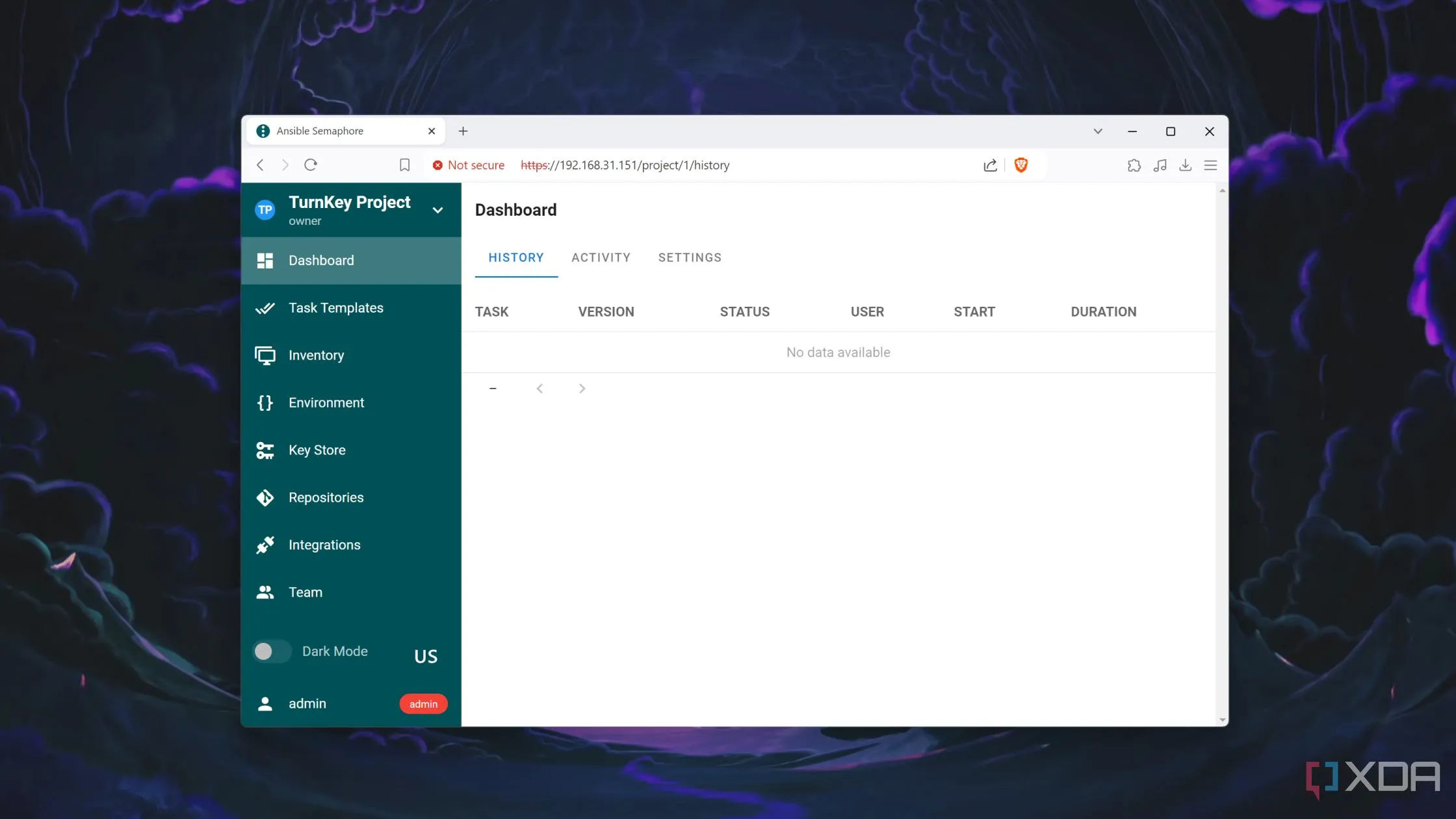 Container Ansible đang chạy bên trong Proxmox