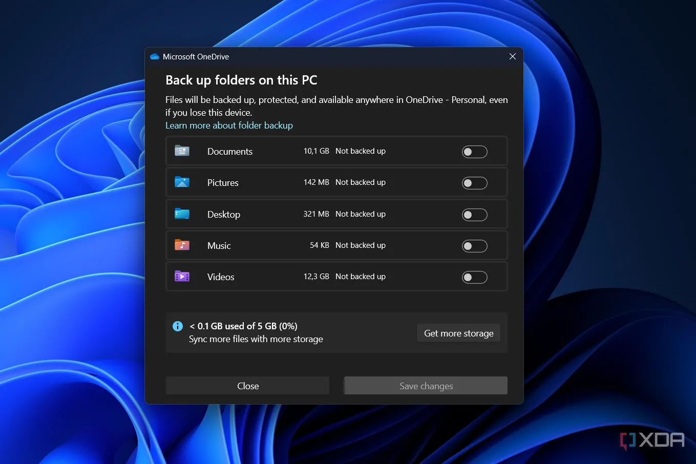 Cửa sổ OneDrive trên Windows 11 liên tục hiển thị thông báo khuyến khích người dùng mua thêm dung lượng lưu trữ.