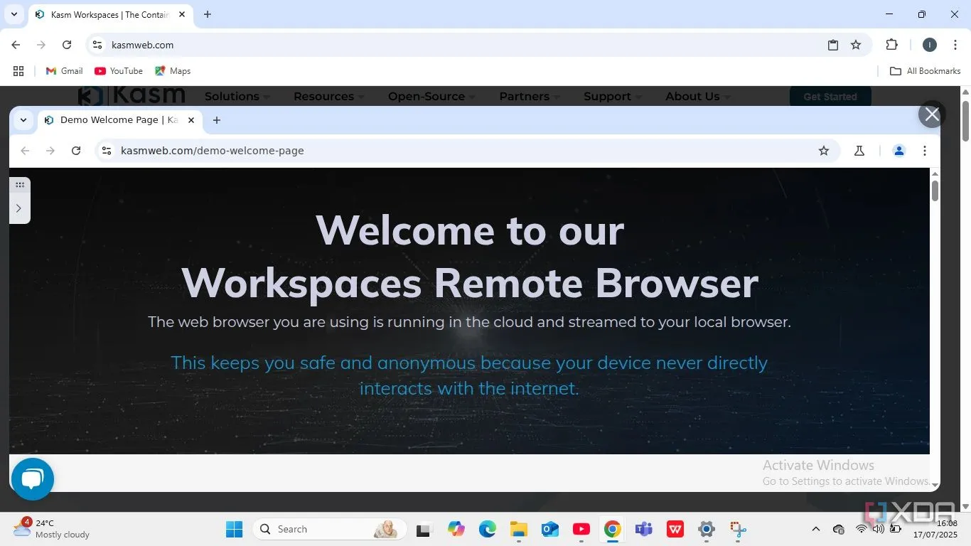 Duyệt web ẩn danh với Kasm Workspace, không để lại dấu vết kỹ thuật số
