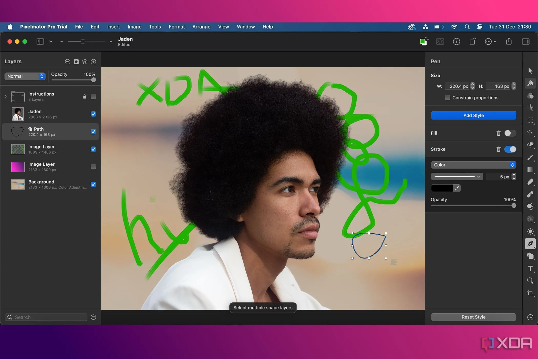 Giao diện người dùng Pixelmator Pro trên macOS