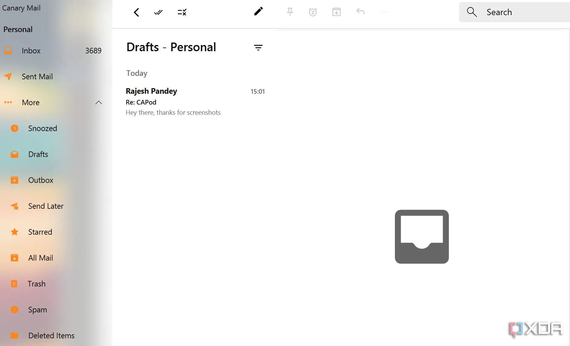 Giao diện người dùng tối giản và tinh tế của Canary Mail