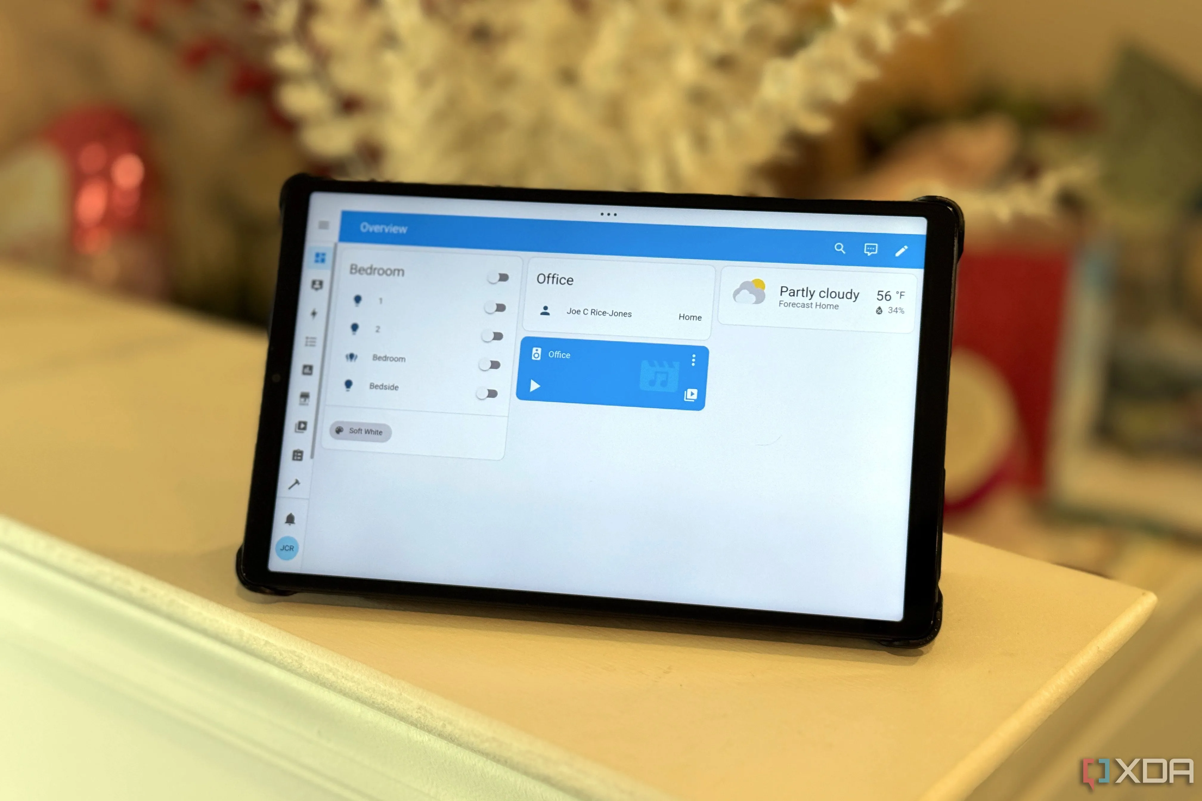 Giao diện phần mềm Home Assistant trên máy tính bảng Android