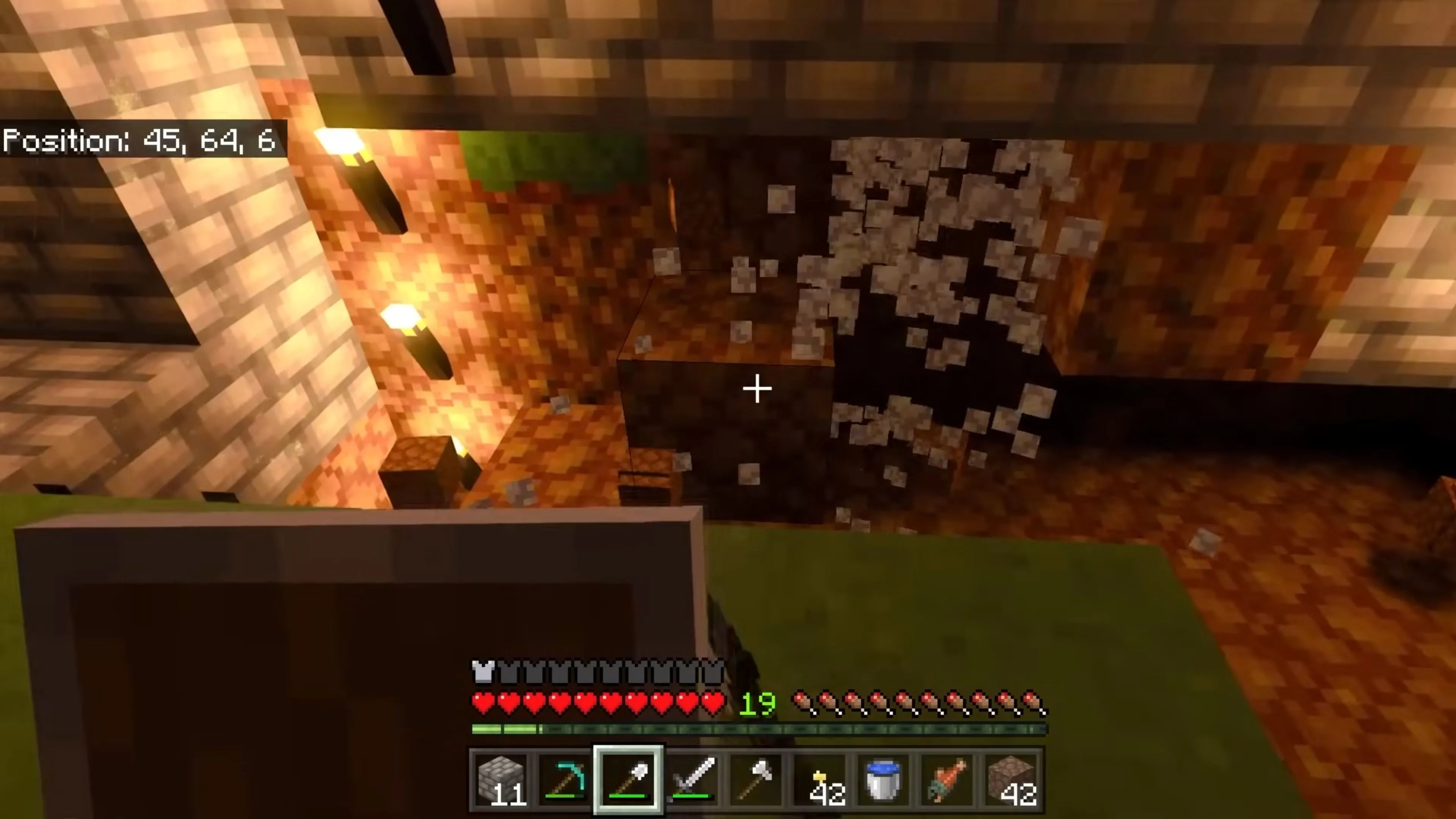 Khung cảnh trong game Minecraft mô tả môi trường và nhân vật.