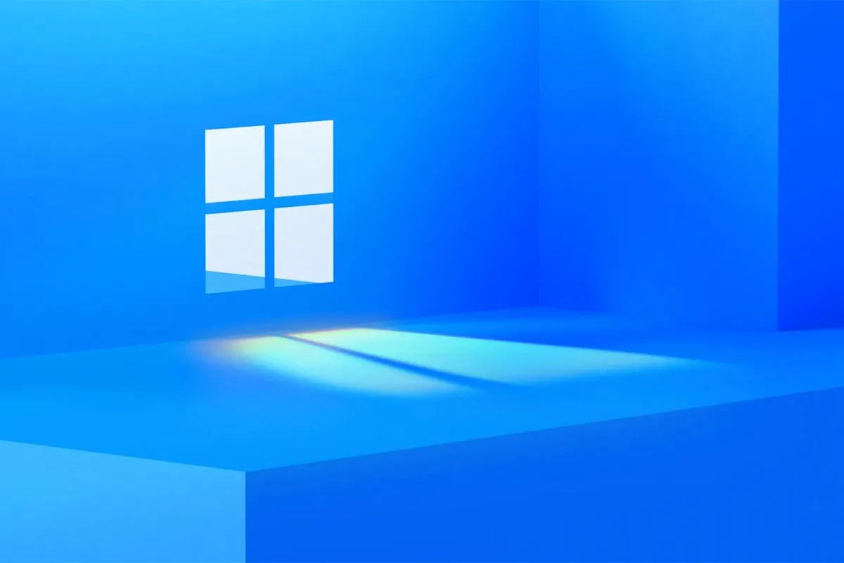Màn hình giới thiệu hệ điều hành Windows 11 với giao diện người dùng mới và thanh tác vụ căn giữa