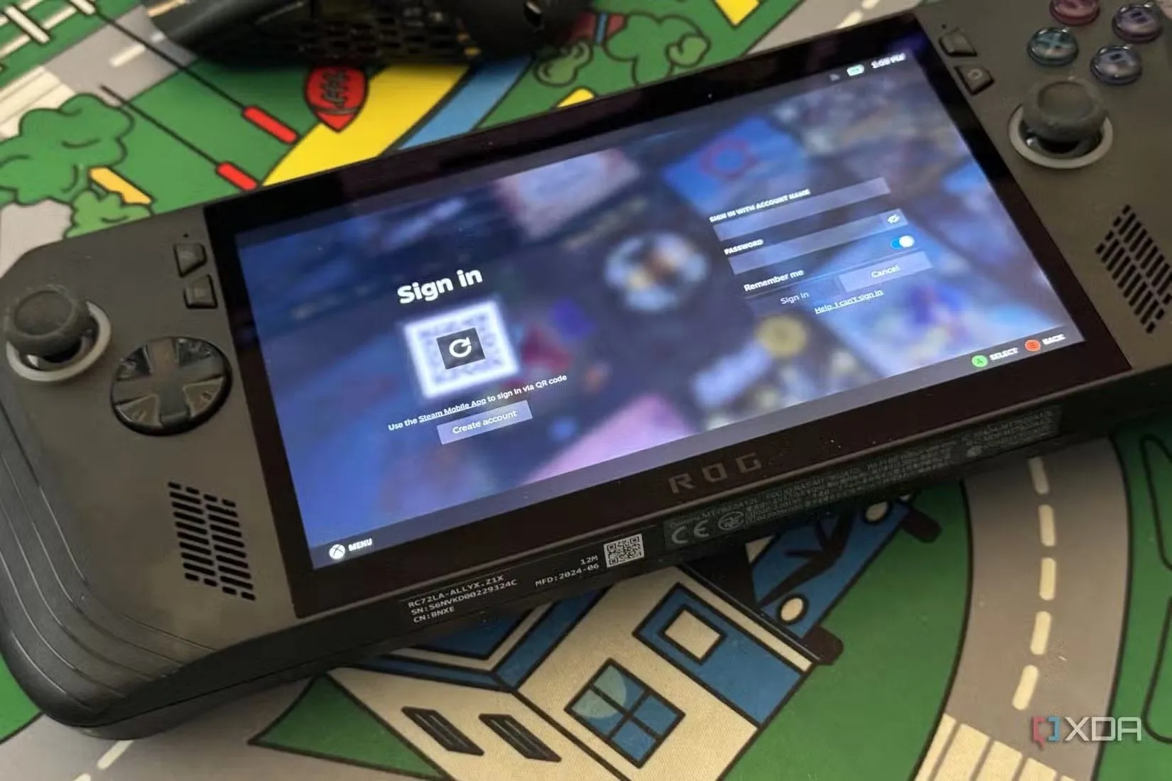 Máy chơi game cầm tay chạy SteamOS, minh họa khả năng chơi game vượt trội của Linux nhờ Proton