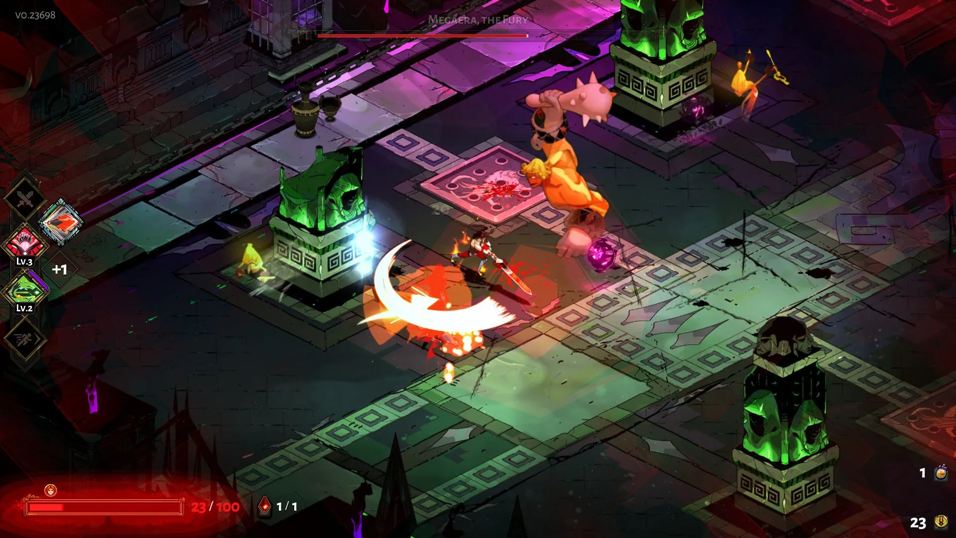 Một phân cảnh chiến đấu đầy hành động trong game Hades