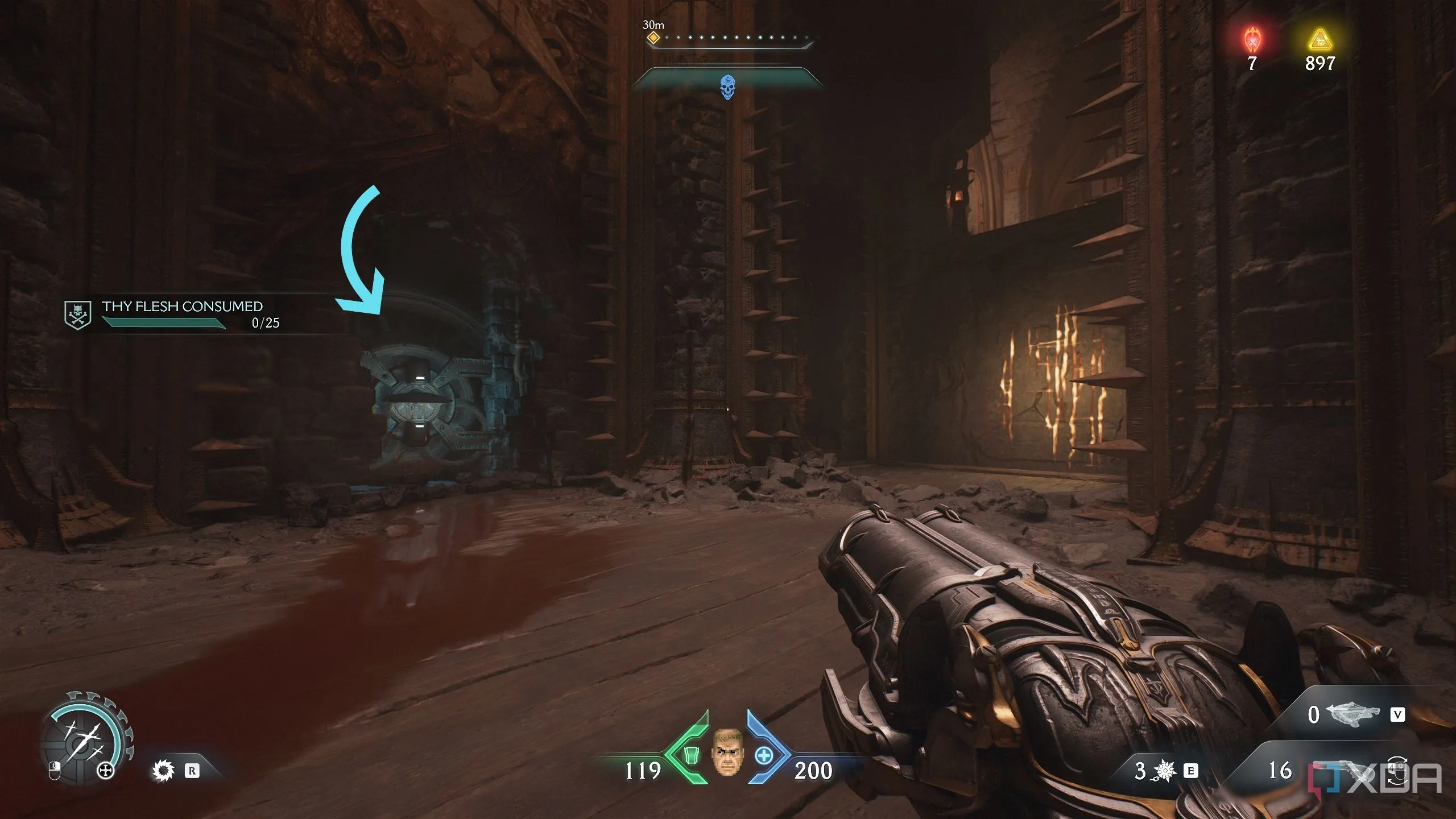 Nút năng lượng xanh và bức tường có thể Scramble trong Chapter 22 Doom The Dark Ages