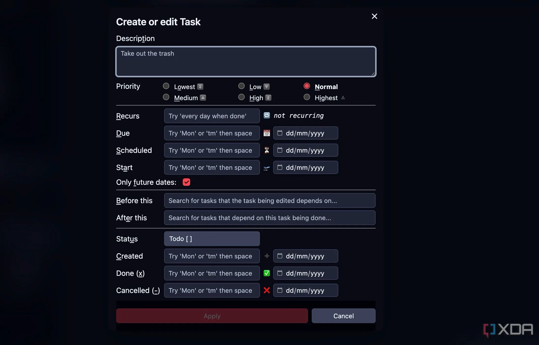 Plugin Tasks trong Obsidian