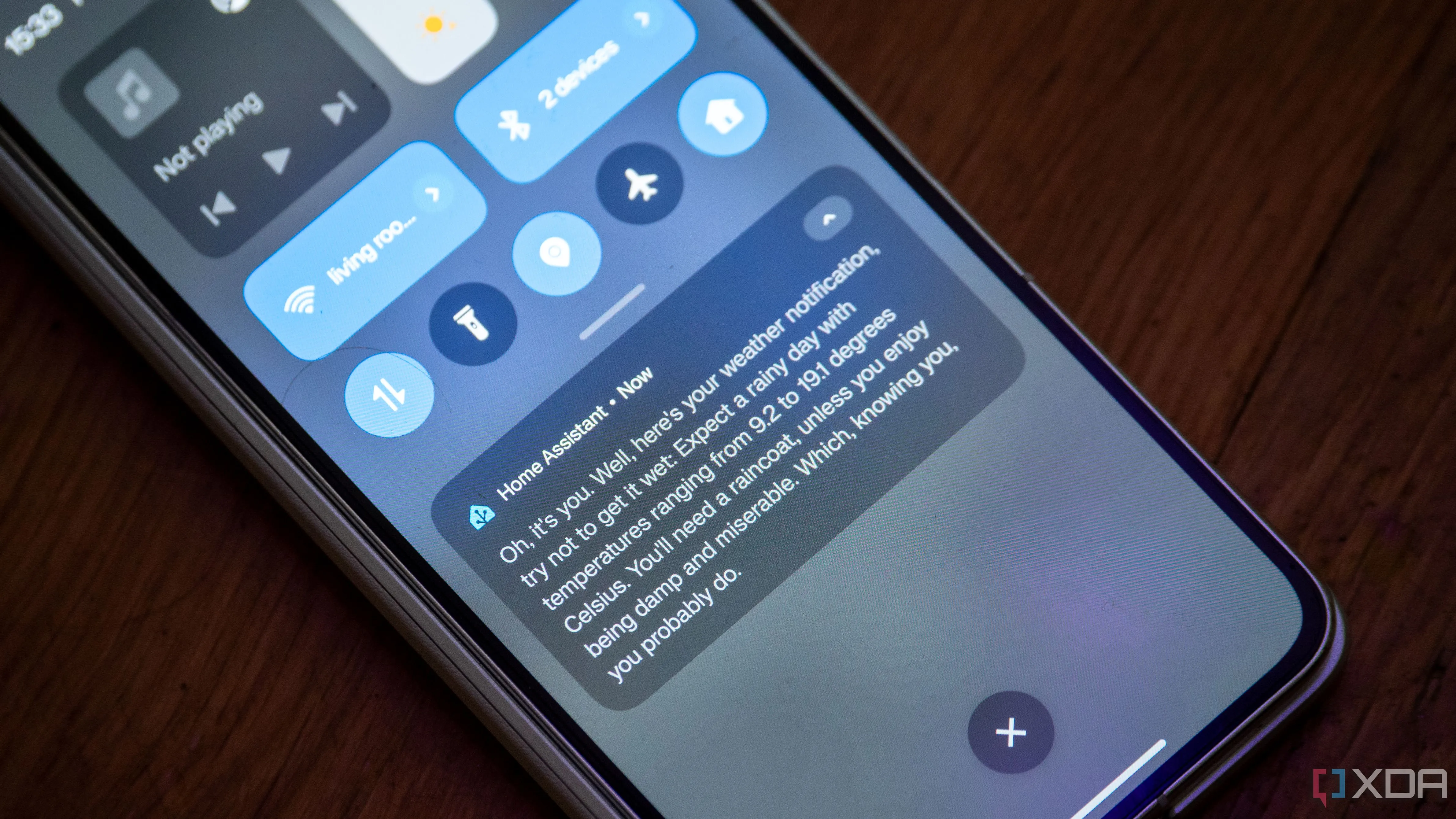Thông báo động từ Home Assistant hiển thị tóm tắt thời tiết ngắn gọn