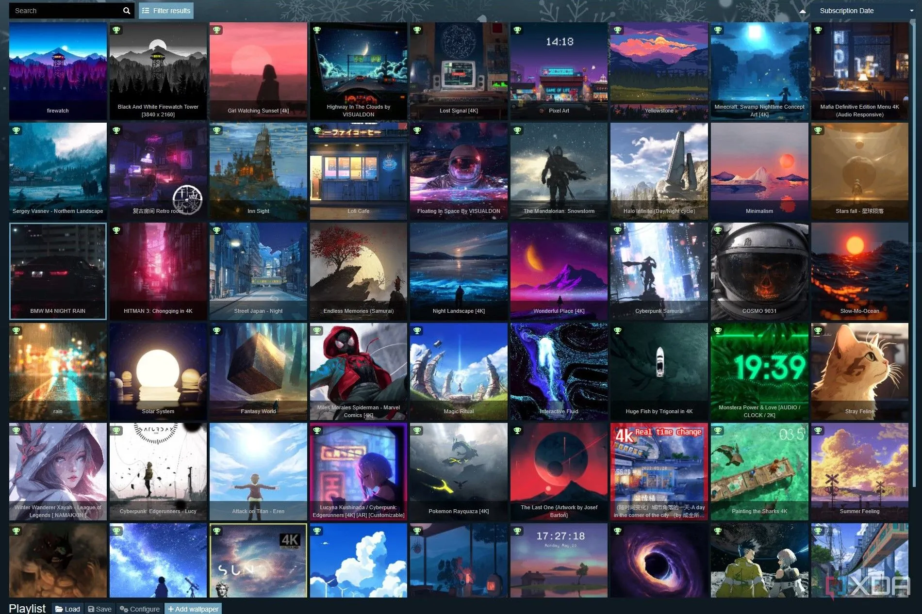 Thư viện khổng lồ của ứng dụng hình nền động Wallpaper Engine