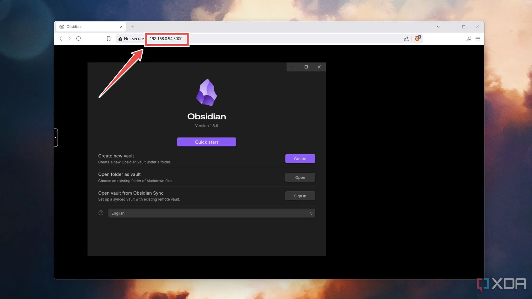 Truy cập giao diện web UI của Obsidian qua trình duyệt