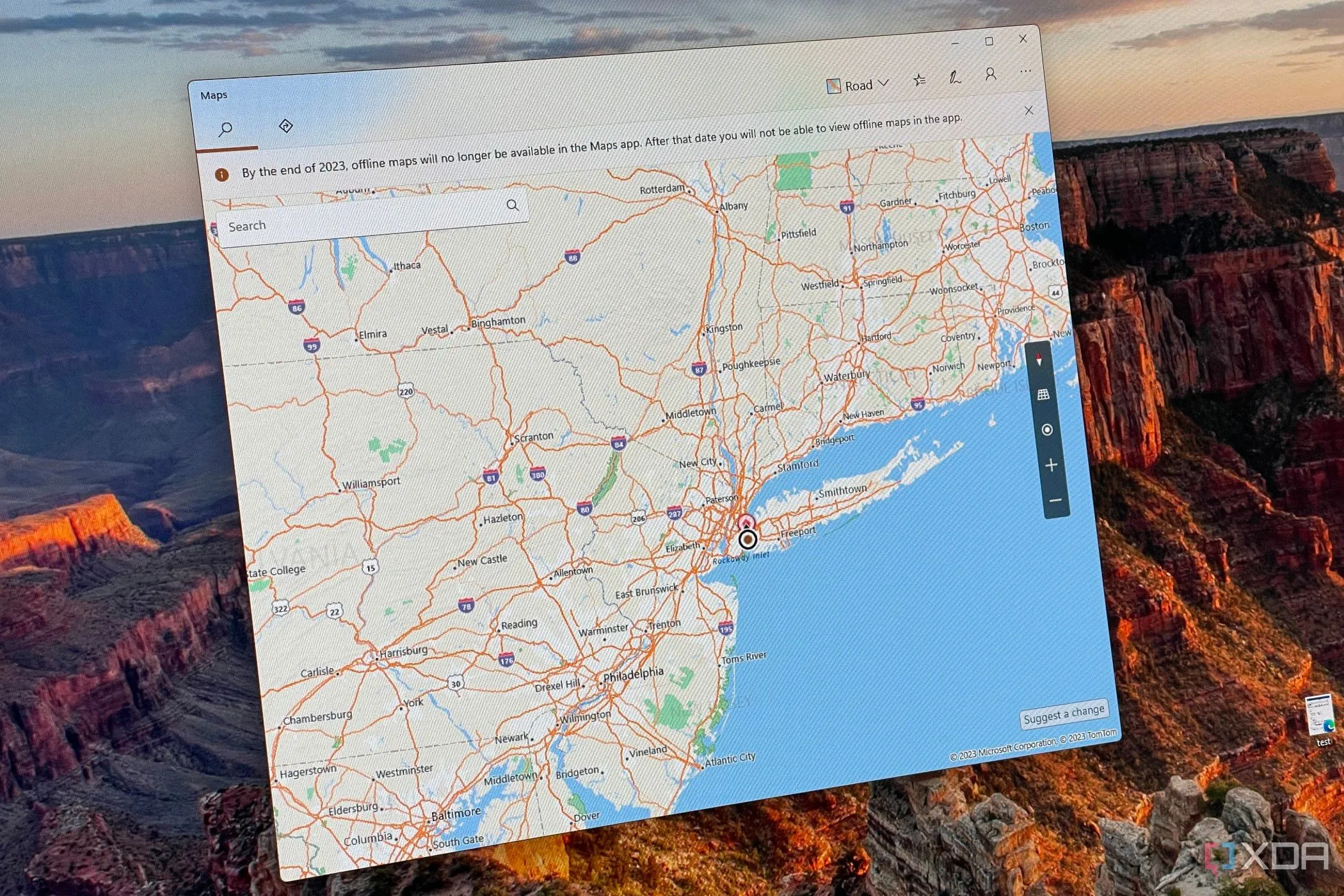 Ứng dụng Windows Maps hiển thị bản đồ trên Windows 11