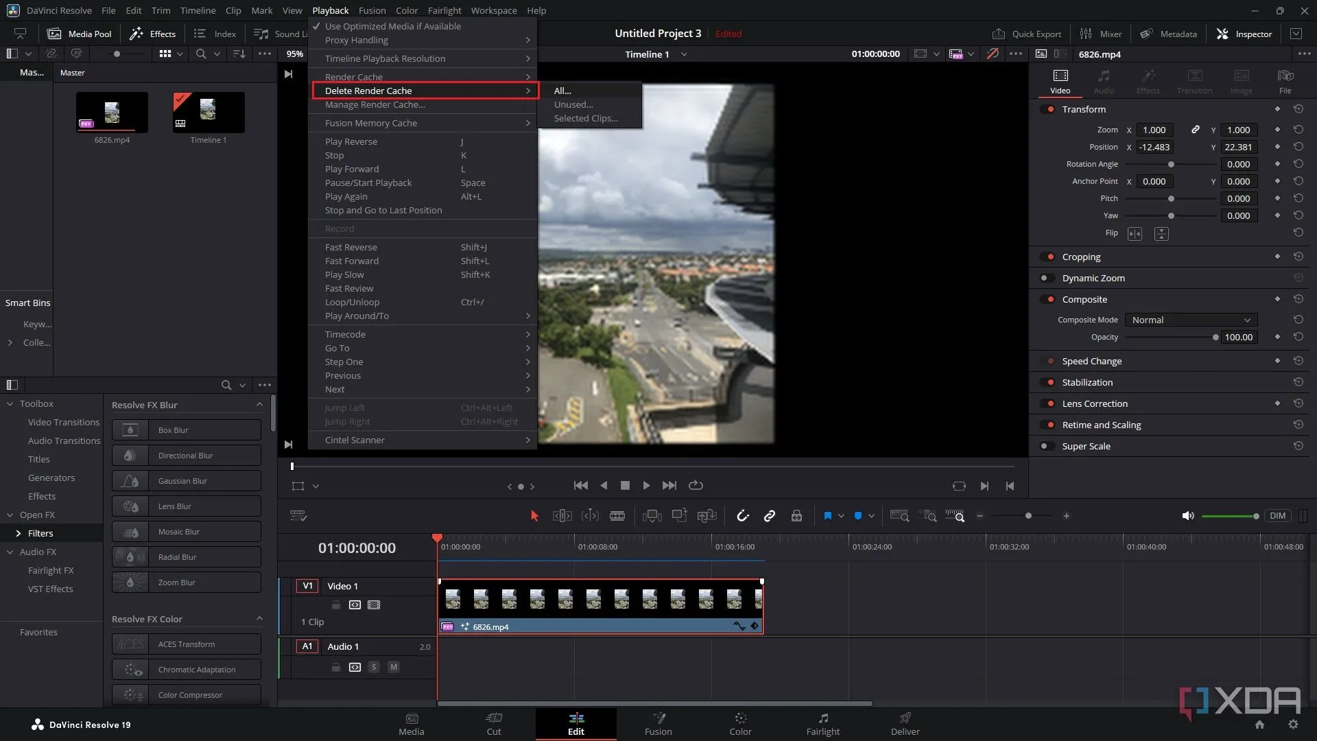 Xóa bộ đệm render trong DaVinci Resolve để giải phóng dung lượng
