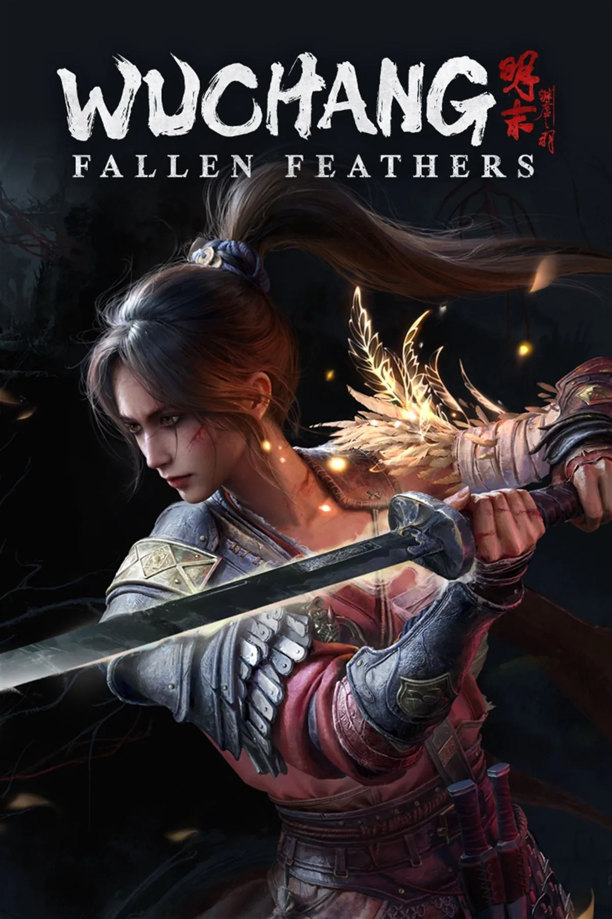 Ảnh bìa game WUCHANG Fallen Feathers với nhân vật chính và bối cảnh tăm tối đậm chất Soulslike