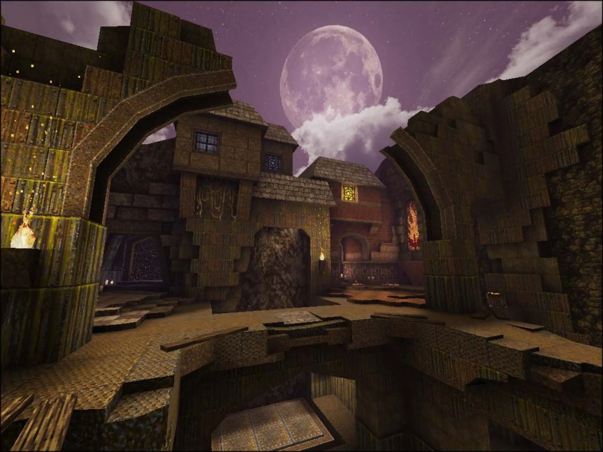 Ảnh chụp màn hình bản mod Quake Arcane Dimensions với các màn chơi mới và môi trường đồ họa cải tiến