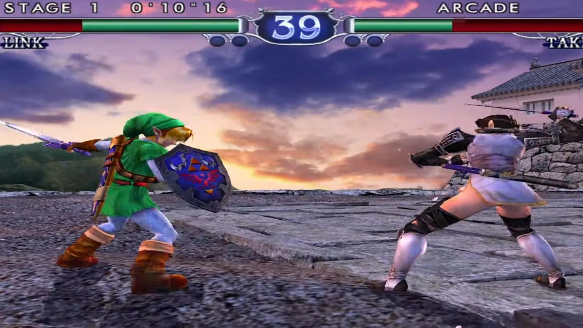 Ảnh chụp màn hình game Soulcalibur 2, minh họa game đối kháng kinh điển cần cải thiện trải nghiệm chơi trực tuyến trên Nintendo Switch 2 Online.