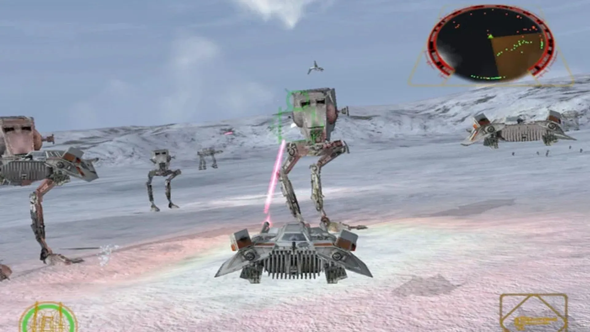 Ảnh chụp màn hình gameplay Star Wars Rogue Squadron II: Rogue Leader với phi thuyền X-Wing