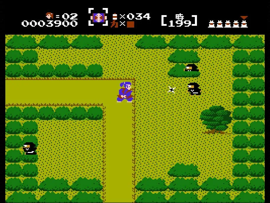 Ảnh chụp màn hình The Mysterious Murasame Castle trên hệ máy NES