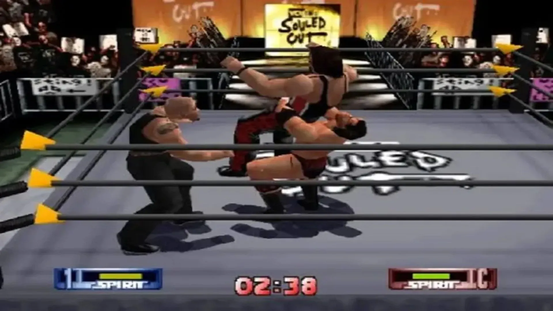 Ảnh chụp màn hình trận đấu trong WCW/nWo Revenge trên Nintendo 64