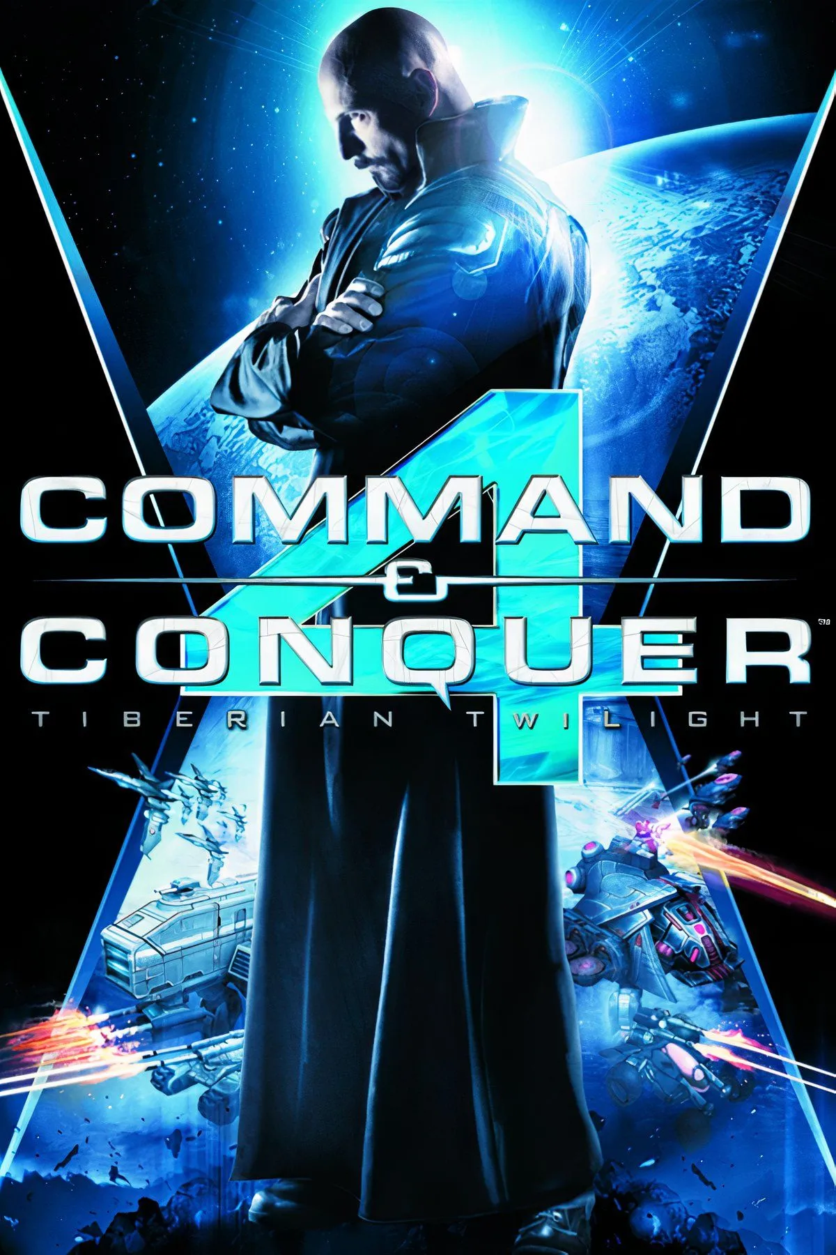 Ảnh tổng hợp từ Command &amp; Conquer 4: Tiberian Twilight, thể hiện các đơn vị quân, căn cứ và môi trường chiến trường