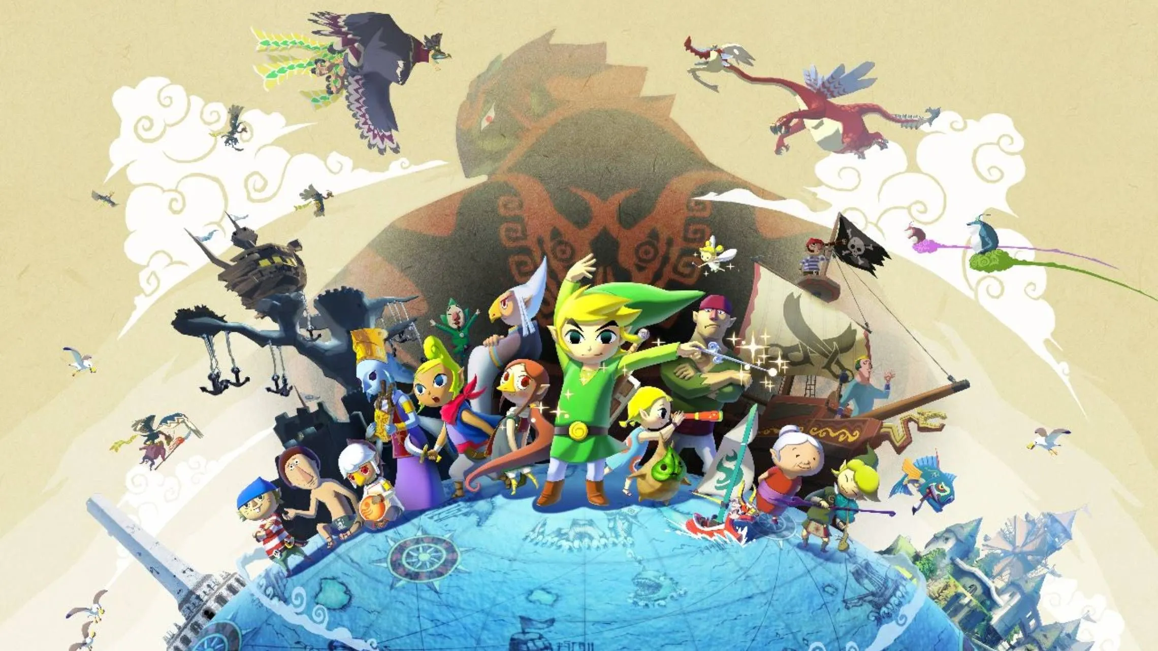 Artwork chính thức của Link và các nhân vật từ The Legend of Zelda: The Wind Waker, liên quan đến các glitch hữu ích trên Switch 2
