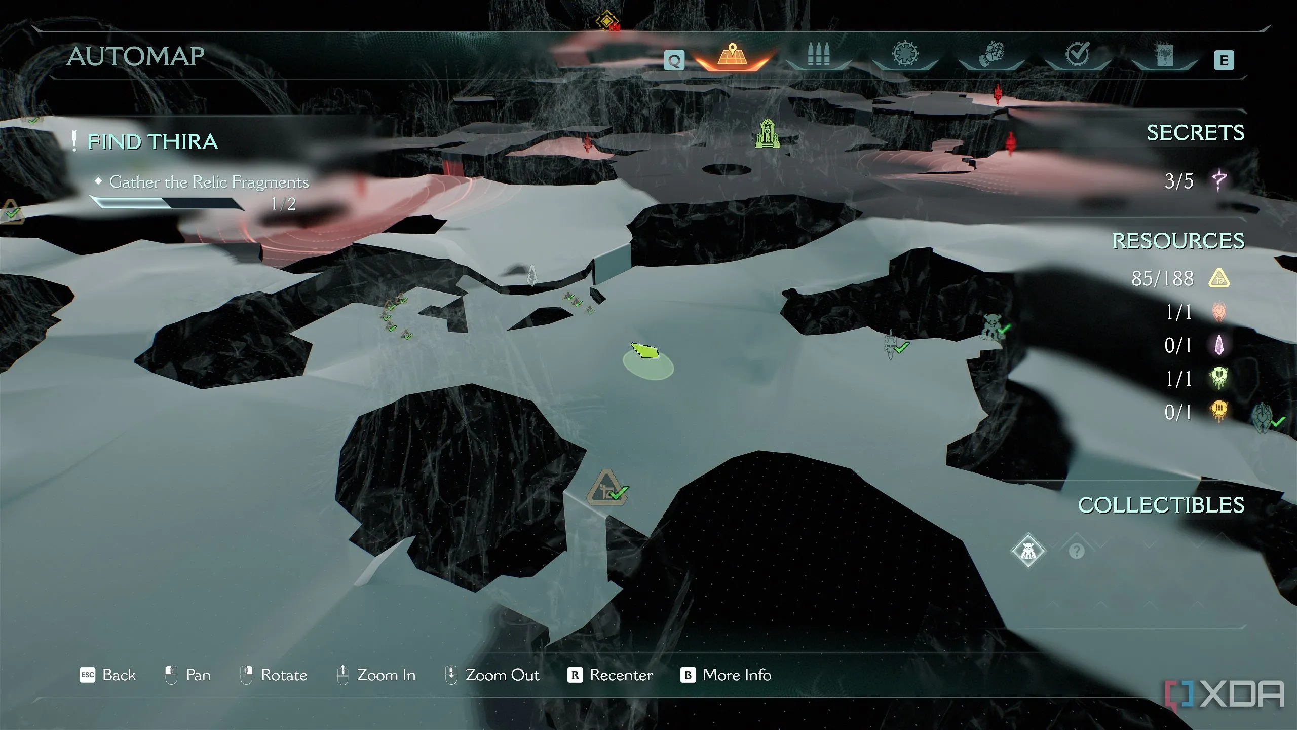 Bản đồ 3D Automap trong Doom: The Dark Ages hiển thị vị trí khu vực bí mật 2