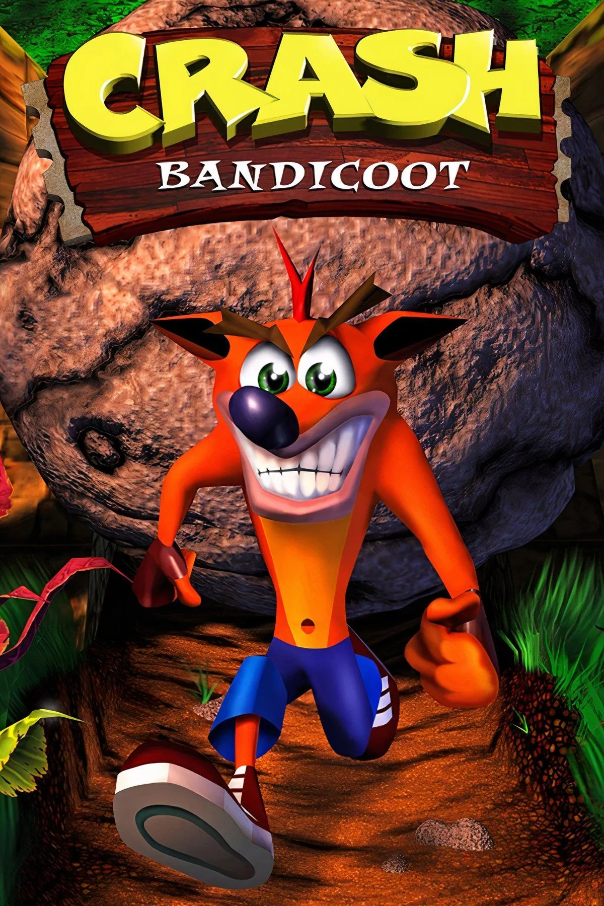 Bìa game Crash Bandicoot phiên bản Black Label, biểu tượng game platformer của PlayStation 1.