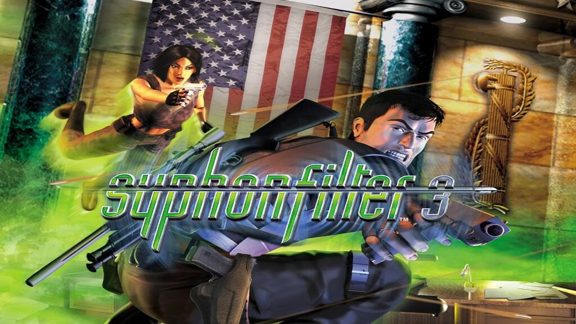 Bìa hộp gốc của Syphon Filter 3 cho PS1 trước sự kiện 11/9 - một trong những game PS1 hiếm nhất