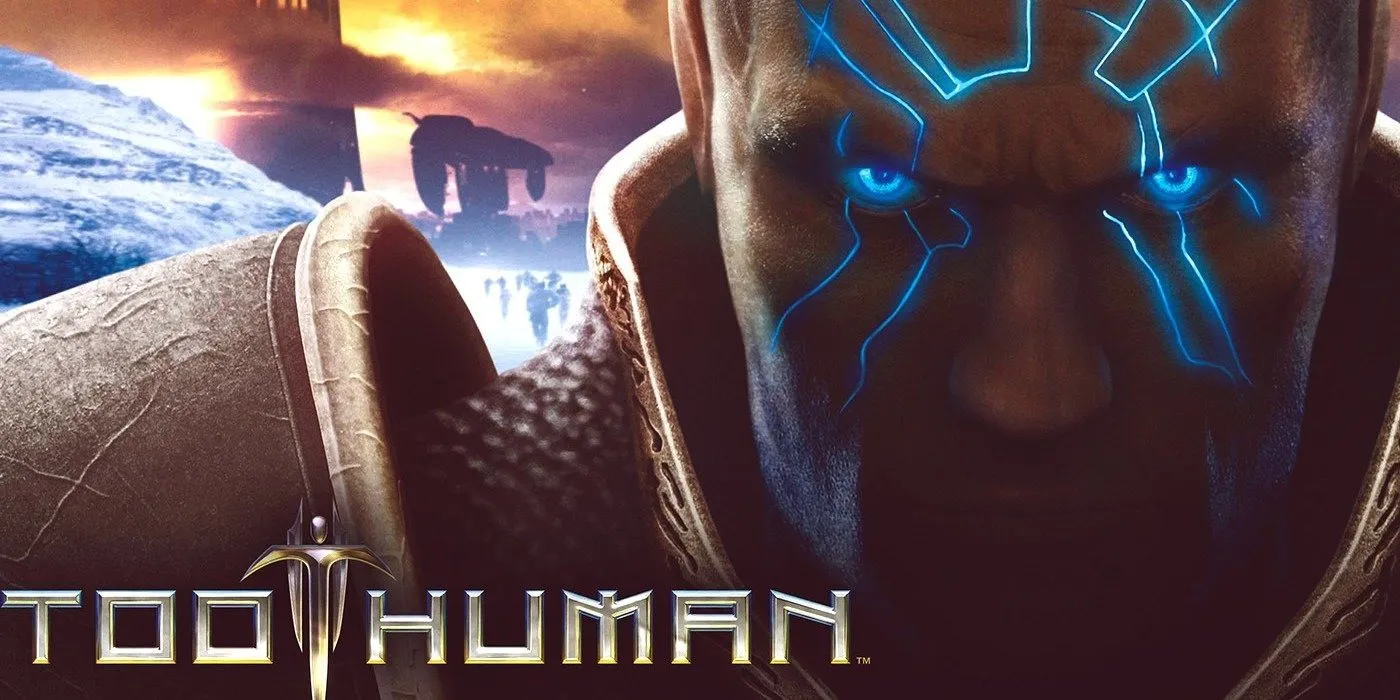 Bìa nghệ thuật game Too Human, một tựa game nhập vai hành động với quá trình phát triển đầy gian nan.