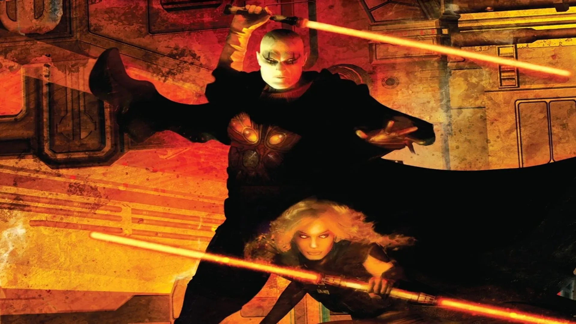Bìa tiểu thuyết Star Wars Darth Bane: Rule of Two với hình ảnh Darth Bane và Zannah, đại diện cho Luật Hai của Sith.