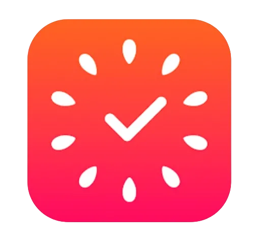 Biểu tượng ứng dụng Focus To-Do với hình ảnh đồng hồ và dấu tích, thể hiện sự kết hợp giữa hẹn giờ và quản lý công việc.