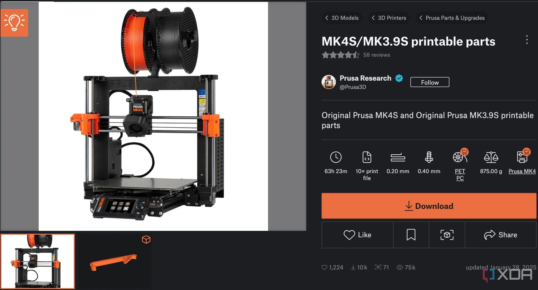 Các bộ phận máy in 3D có thể tự in để thay thế